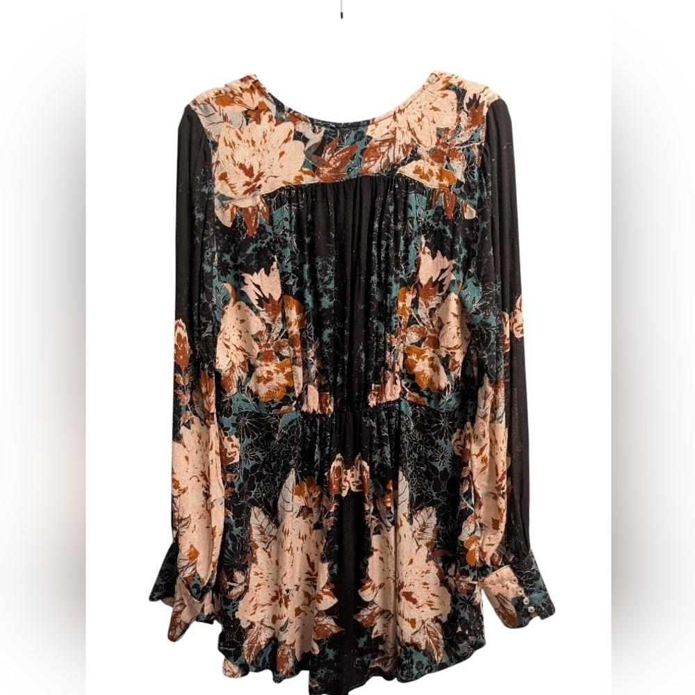 Free People Mikayla Printed Tunic Green Balsam Combo NWT size XL - Picture 9 of 9